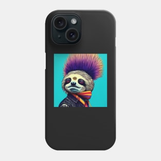 Sloth dressed as a punk rocker Phone Case