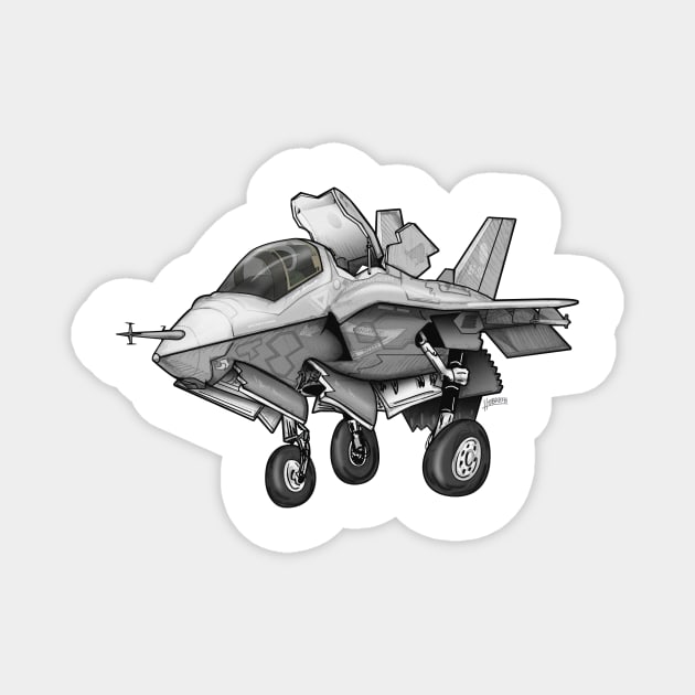 F-35B Lighting II Joint Strike Fighter Illustration Magnet by hobrath