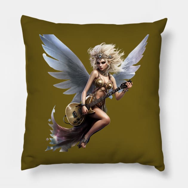 RocknRoll Fantasy Fairy Pillow by Merilinwitch