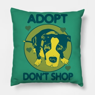 Adopt Don't Shop - Dog Lover (green print) Pillow