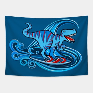 Dino Surfer Tapestry
