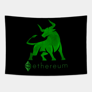 Vintage Bull Market Ethereum Coin Crypto Token Cryptocurrency Wallet Ethereum HODL Birthday Gift For Men Women Kids Tapestry