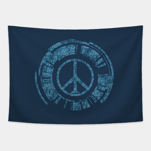 Walker of Peace [Blue Urban] Tapestry by DCLawrenceUK