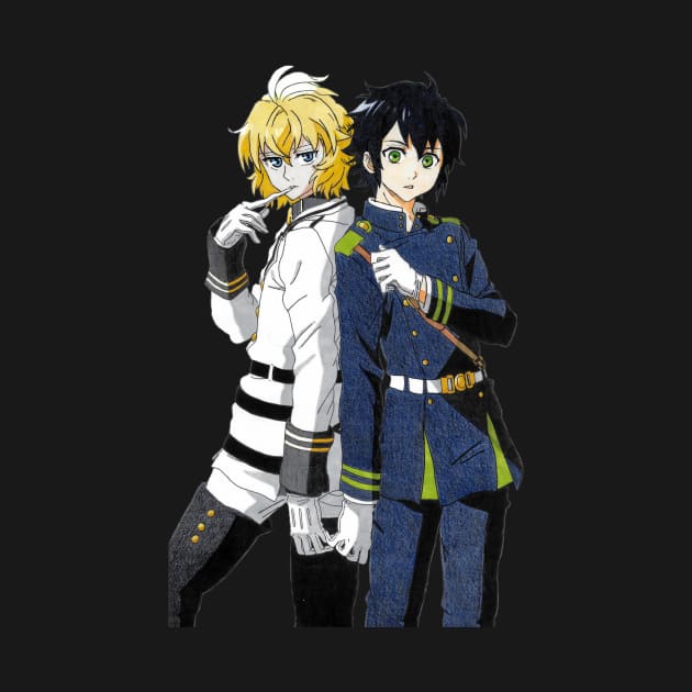 Mika and Yuu - Owari no seraph by shiroi-okami