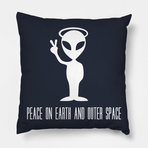 peace on earth and outer space Pillow by takisgr