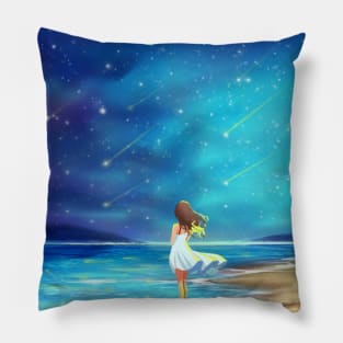 Fashion Lady By The Sea Pillow