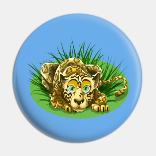 Cheetah with Green Eyes Pin