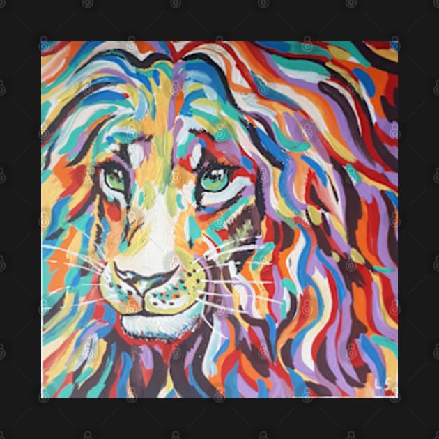 Colorful Lion Painting by Lexi Simpson Original Art