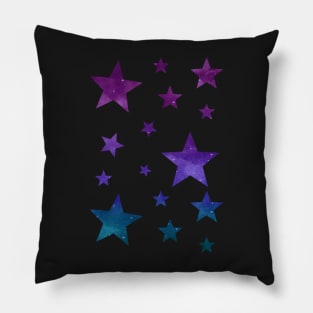 Blue Purple Ombre Galaxy Stars Pillow