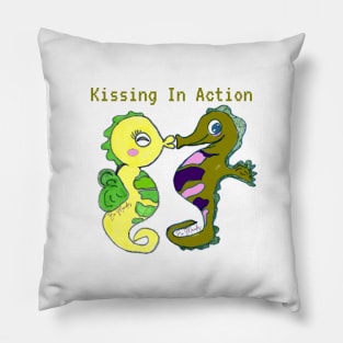 Kissing In Action Pillow