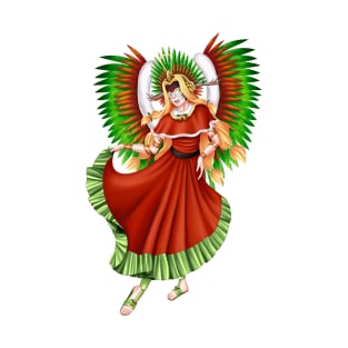 Christmas Quetzalcoatl Dress Rudes Mask T-Shirt