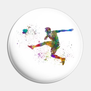 Soccer player in watercolor Pin