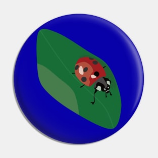 Ladybug walking on a leaf Pin