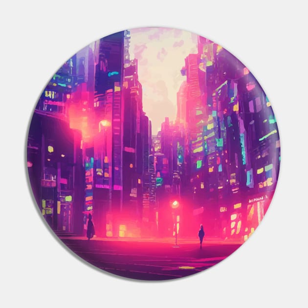 Japan Neon City Lights Pin by jodotodesign