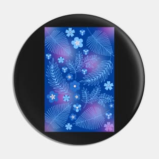 Light Blue leaves and flowers pattern Pin