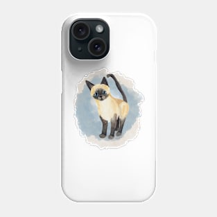 Saucy Siamese Kitten in blue Phone Case