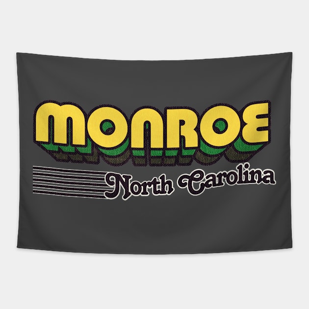 Monroe, North Carolina | Retro Stripes Tapestry by retroready