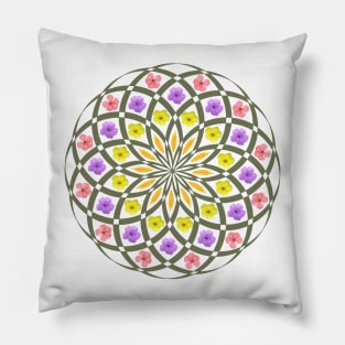 Flower Mandala - tropical flowers - Mandala Pillow