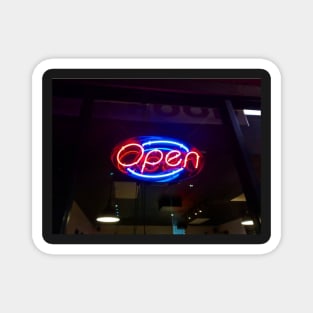 Open Neon Sign Magnet