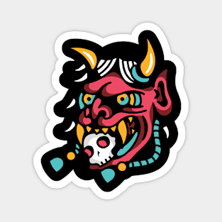 Hannya mask skull Magnet