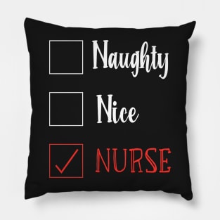 Naughty Nice Nurse / Cute Christmas Nurse Gift / Funny Santa Checklist Nurse Gift Pillow