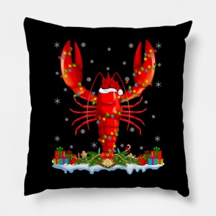 Crawfish Lover Family Matching Santa Hat Crawfish Christmas Pillow