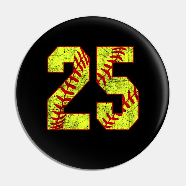 Fastpitch Softball Number 25 #25 Softball Shirt Jersey Uniform Favorite Player Biggest Fan Pin by TeeCreations