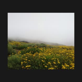 Flowers on Foggy Cliff in San Diego T-Shirt