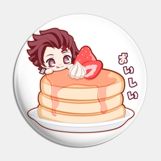 Chibi Tanjiro Pancake Kimetsu Pin by LoShimizu