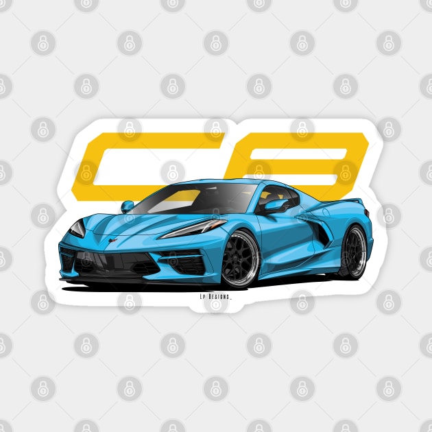 Corvette C8 Magnet by LpDesigns_