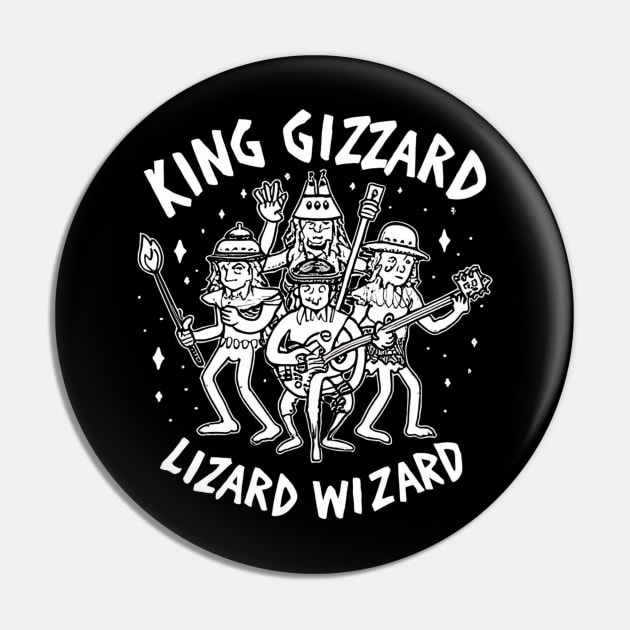 Psychedelic God King Gizzard & Lizard Wizard Pin by Aldrvnd