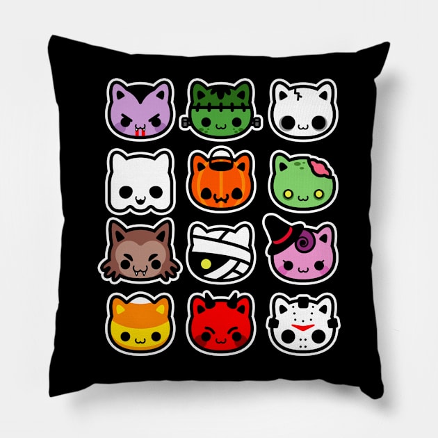 Hallowkitties II Pillow by evasinmas