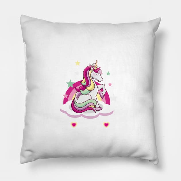 Just A Girl Who Loves Unicorn beautiful Unicorn With Herts and Stars Pillow by teezeedy