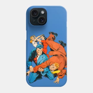 Businessmen and Businesswomen Fighting Retro Comics Vintage Old Cartoon Phone Case