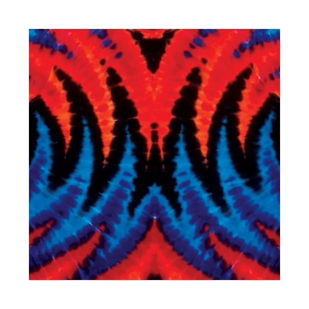 Zig Zag Pattern Red Blue Purple Black Tie Dye by TrippyTieDyes