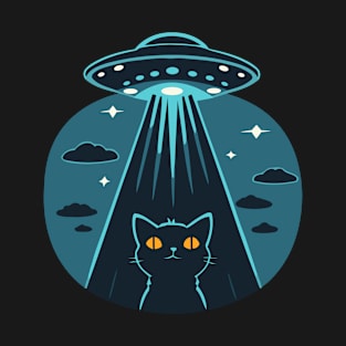 Funny UFO with Cat T-Shirt