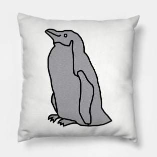 Silver Metallic Penguin Pillow