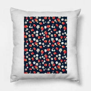 Rose red, White, gray, pink, flowers painting (1929) pattern by Charles Goy Pillow