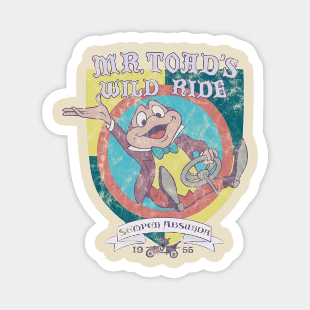 Mr. Toad's Wild Ride - 1955 Vintage Texture Magnet by Morgan Jane Designs