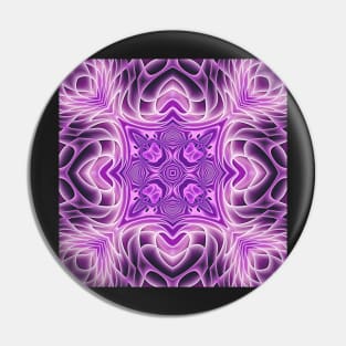 Dramatic Purple Pink Hearts and Lights Kaleidoscope Pin