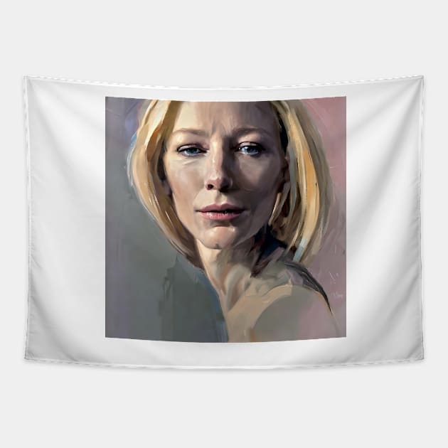 Cate's face study Tapestry by bogfl