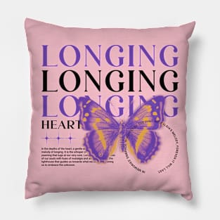 Beautiful Butterfly Longing Heart Pillow