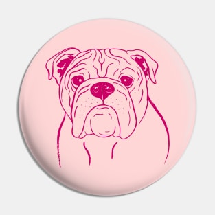 English Bulldog (Pink and Raspberry) Pin