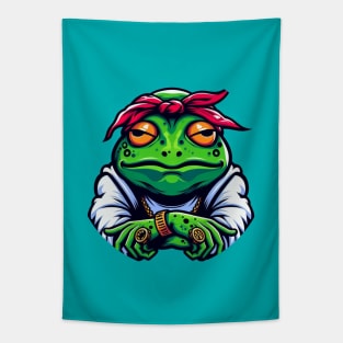 Frog with bandanda Tapestry