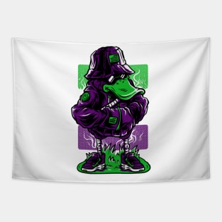 Dapper Duck Character Purple Green Tapestry