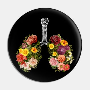 Breathing Spring Flower Lungs Black by Tobe Fonseca Pin