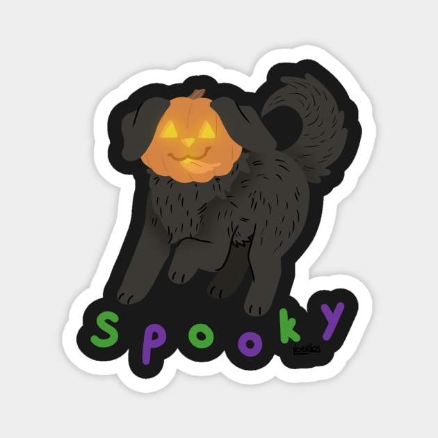 s p o o k y pumpkin puppy Magnet by karmadogg