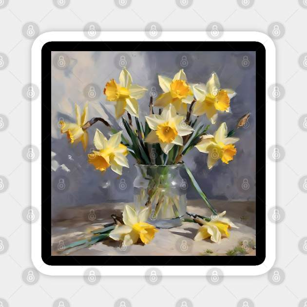 Easter Daffodils Study Magnet by Oldetimemercan