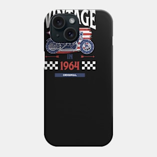 vintage 1964 60th birthday motorcycle tee for men Phone Case