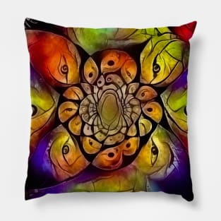 Abstract fractal with eyes Pillow